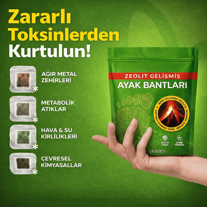 8 Saat Etkili Arındırıcı ve Rahatlatıcı Ayak Detoks Bandı